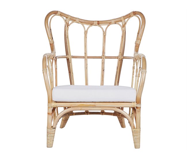 Beliani Conjunto lounge Rattan/vime BRINDISI Creme