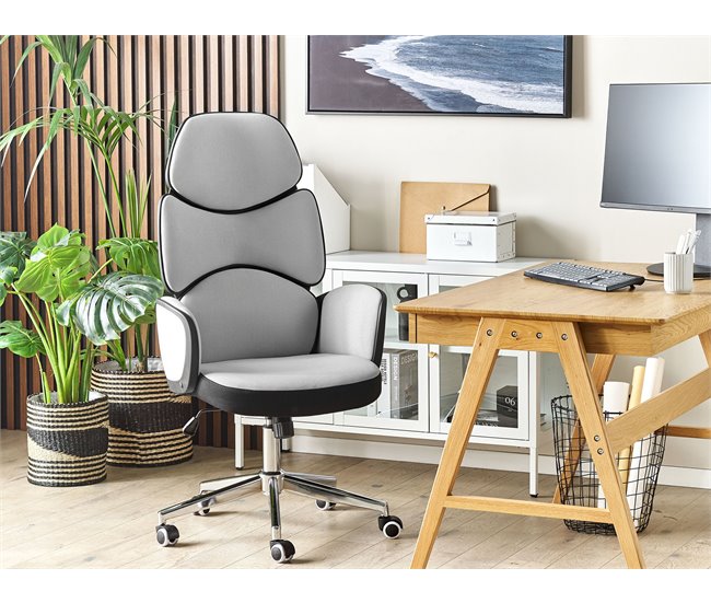 Beliani Silla de oficina SPLENDID Cinza Claro