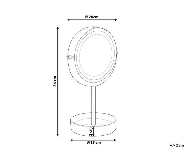 Beliani Espelho de maquilhagem SAVOIE 20x15 Branco