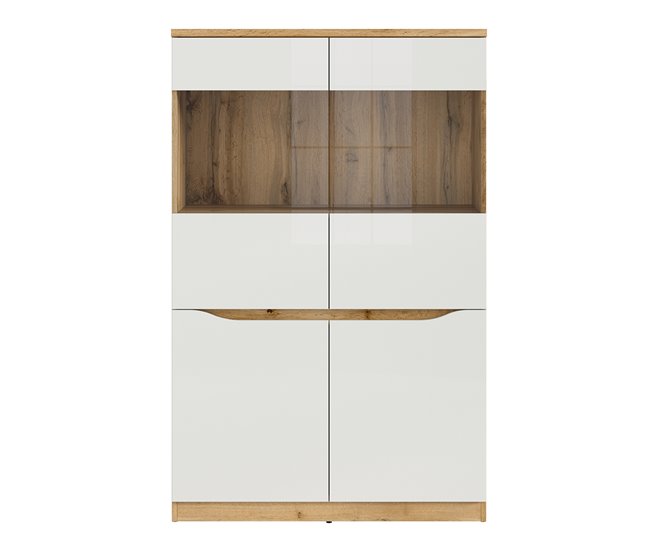Vitrina de 2 portas June Natural/ Branco
