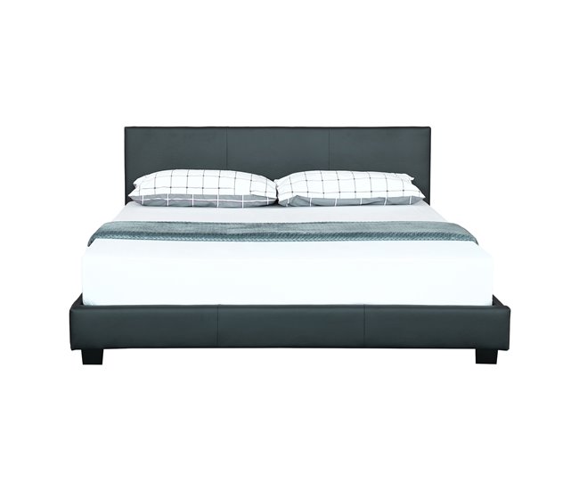 [Corium] Cama moderna em pele sintética Albacete - com colchão 189x210 Branco