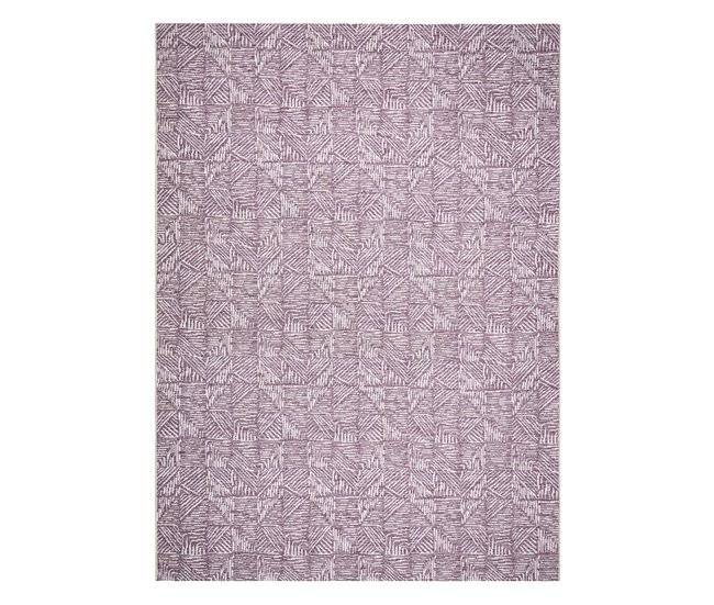 Tapete COLOR 47373260 SISAL linhas triangulos 60x110 LilÁs