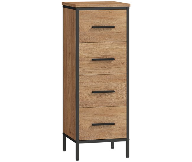 Armário Casa de Banho Melamina de Madeira HOMCOM Castanho