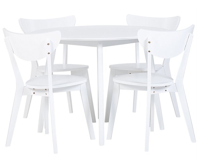 Beliani Conjunto de refeição ROXBY Branco