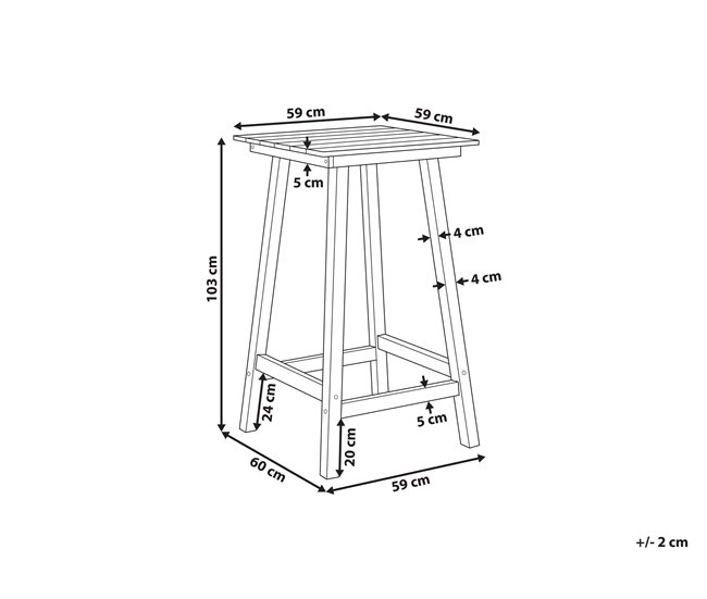Beliani Mesa de bar ADIRONDACK 59x59 Azul