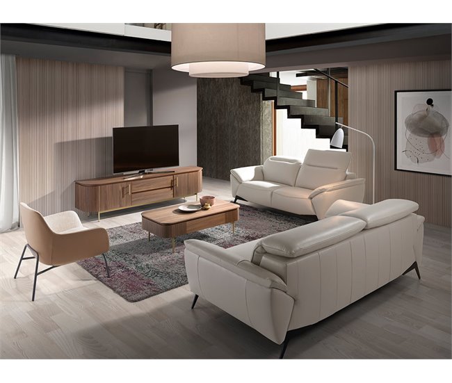 ANGEL CERDA Sofá de 2 lugares em pele de vaca Topo