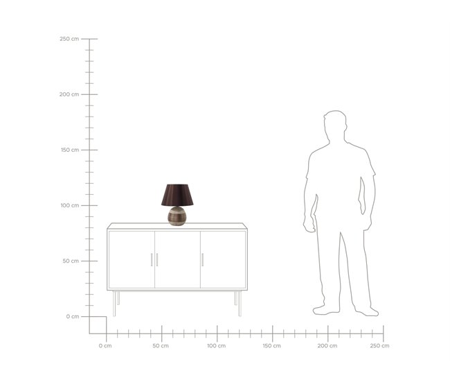 Candeeiro de mesa Beliani SADO Castanho