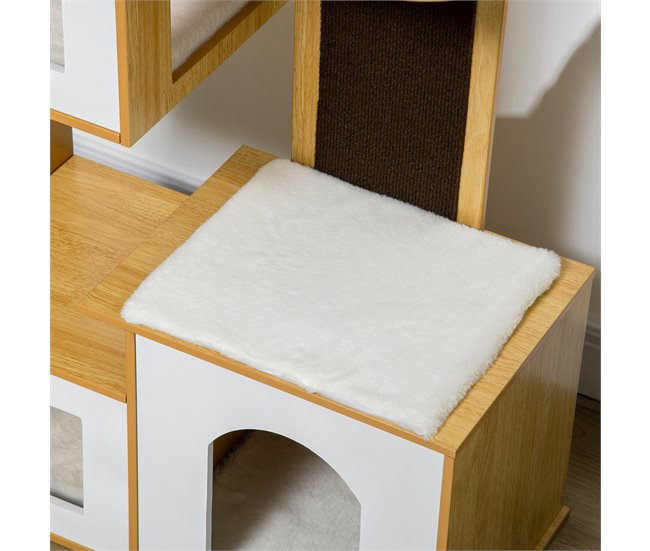 Casa para Gatos MDF e Pelúcia PawHut Castanho