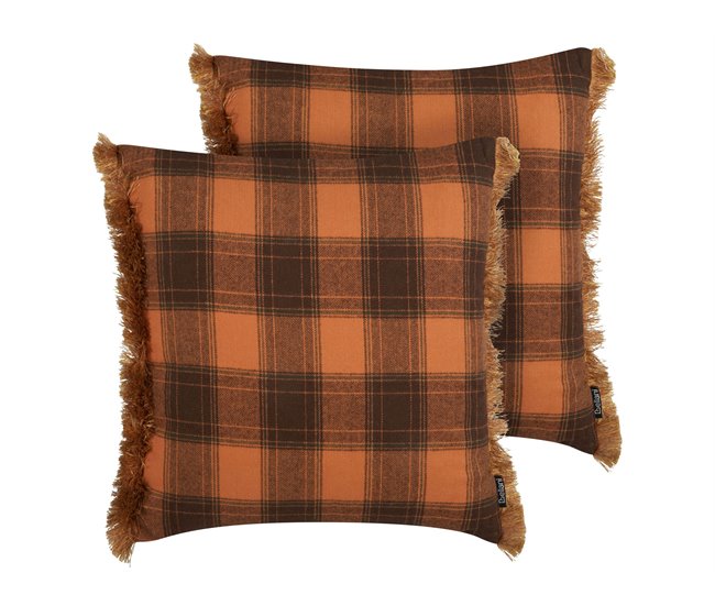Beliani Almofada decorativa BARJA 45x45 Laranja