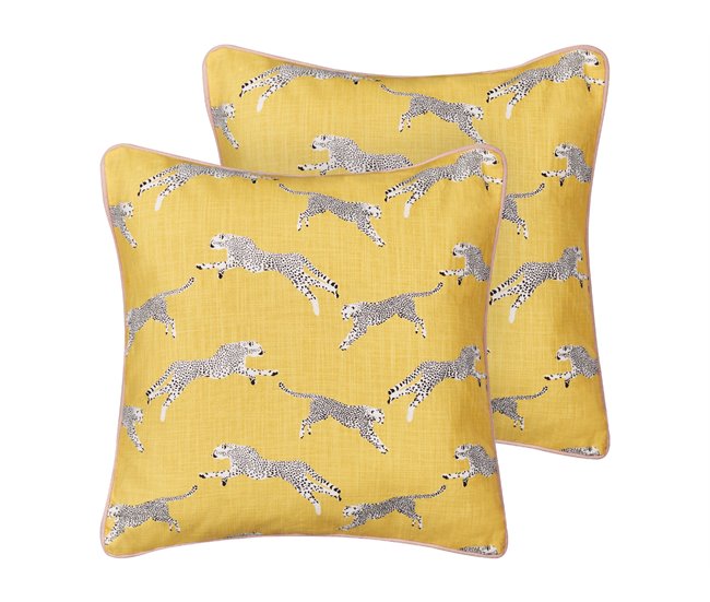 Beliani Almofada decorativa ARALES 45x45 Amarelo