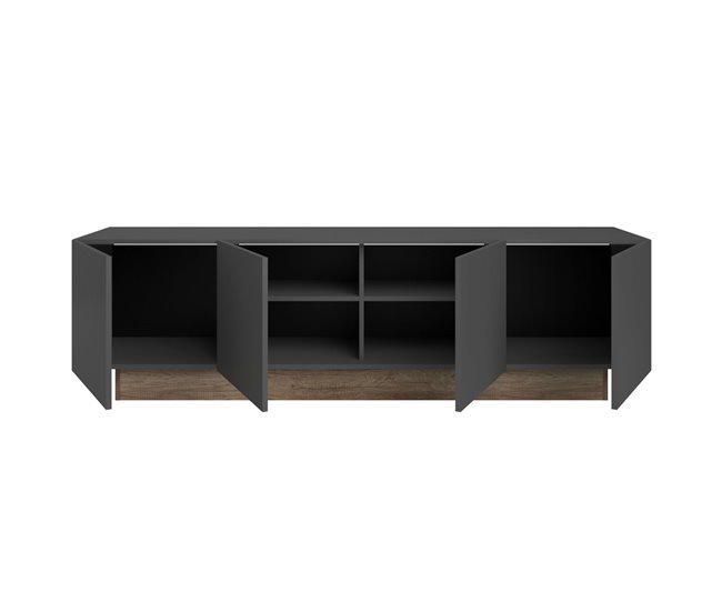 Armário de TV para sala de estar estilo moderno Opec com 4 portas Cinza