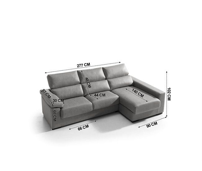 Chaise longue BEA Cinza Claro