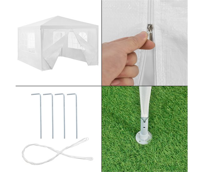 Tenda Pavilhão de jardim Wedau metal 400x300 Azul