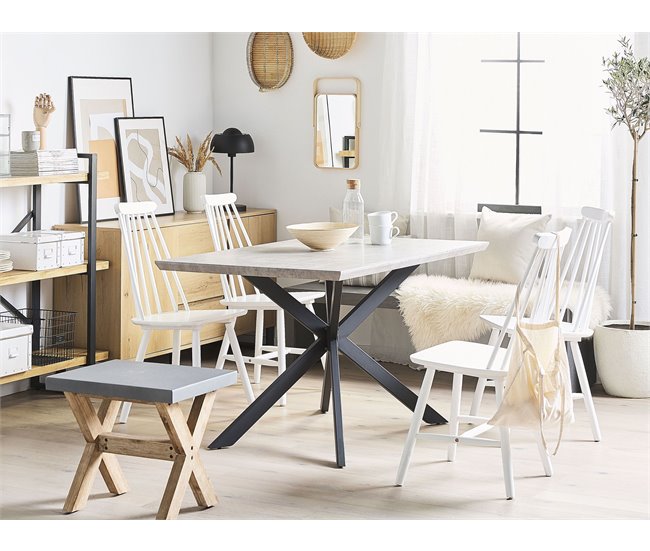 Beliani Mesa de jantar SPECTRA 80x140 Castanho Claro