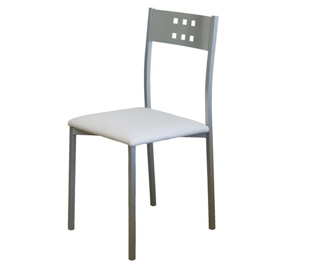 Pacote de 2 cadeiras de cozinha Costa com pernas de metal e couro sintético moderno Multicor