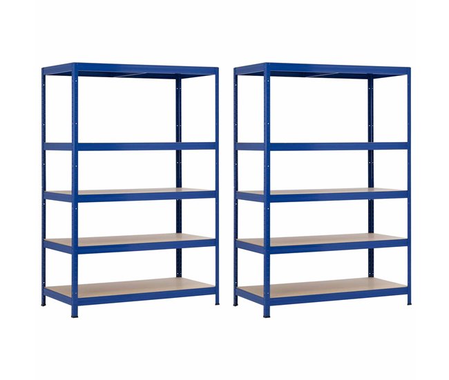 Pack 2 Prateleiras Modulares com 5 Prateleiras Ajustáveis ​​O91 Azul