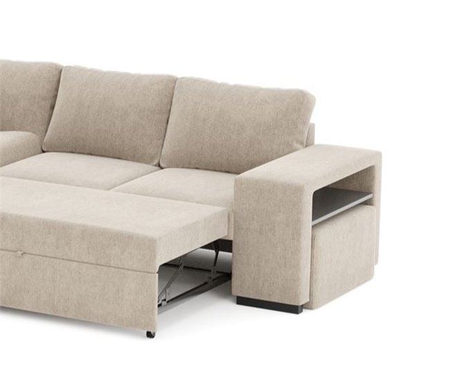 Sofá de canto ELTONEL com cama  Camel