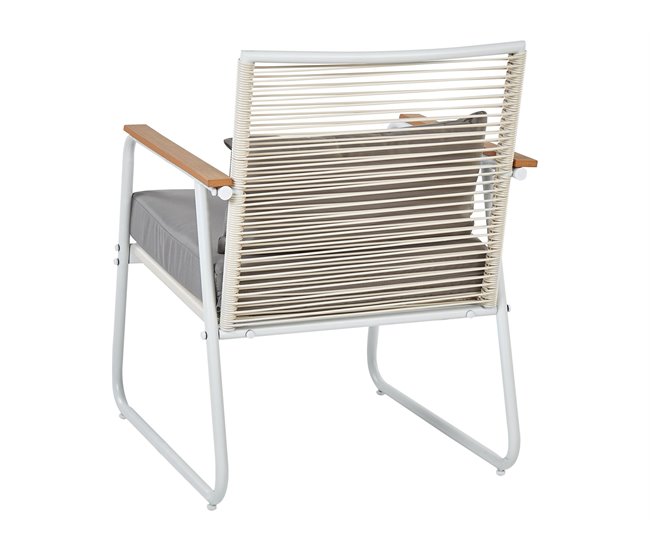 Beliani Conjunto lounge Aço POMONTE Branco