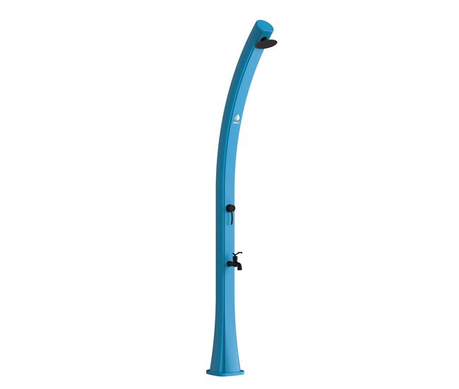Sined SOLE Chuveiro curvo de polietileno HD aquecido por sol com lavagem dos pés, verde Azul