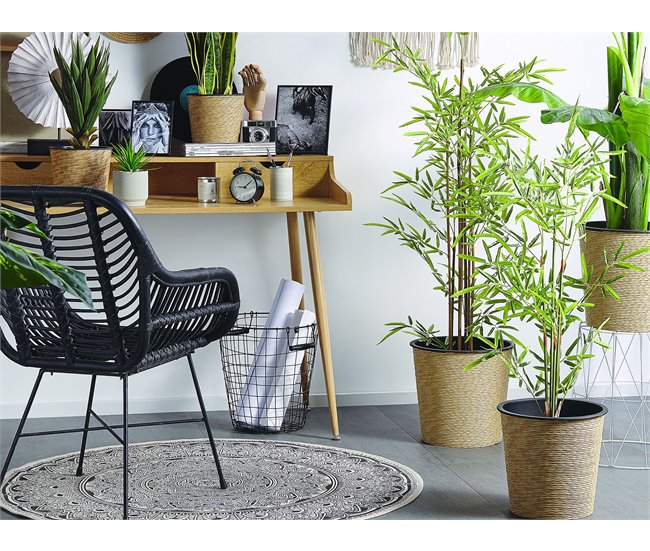 Beliani Planta artificial BAMBUSA VULGARIS Verde
