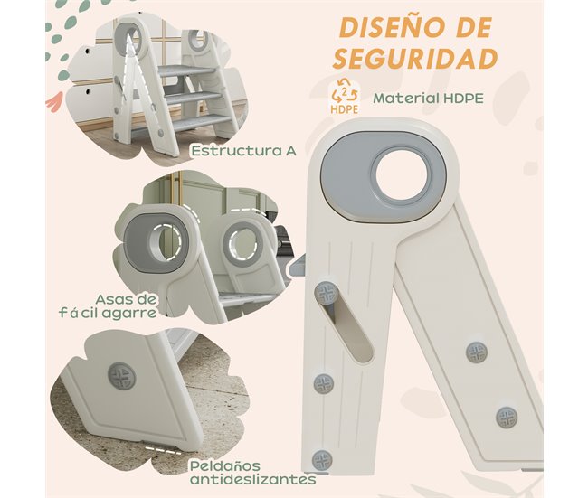 Escada de Apoio para Crianças HDPE e PP AIYAPLAY Cinza