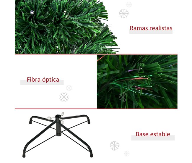 Árvore de Natal PVC e Metal HOMCOM, casa - natal Verde