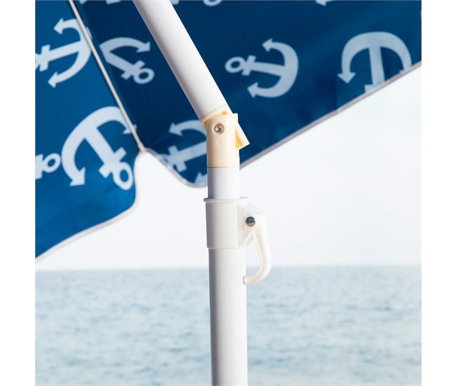 Aktive Guarda-sol de praia à prova de vento 8 varas Azul