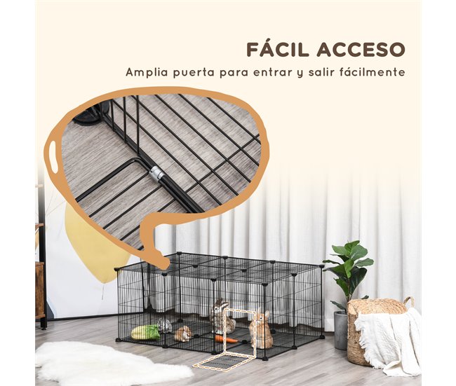 Recinto para Animais Metal, PP PawHut Preto