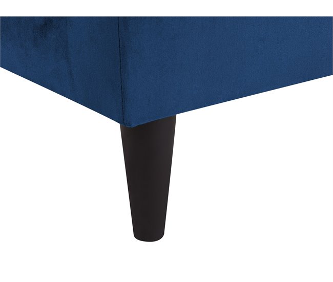 Beliani Chaise longue versão à direita Veludo LUIRO Azul Marino