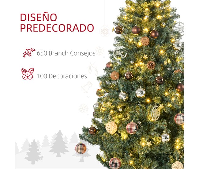Árvore de Natal Plástico e Aço HOMCOM, casa - natal Verde