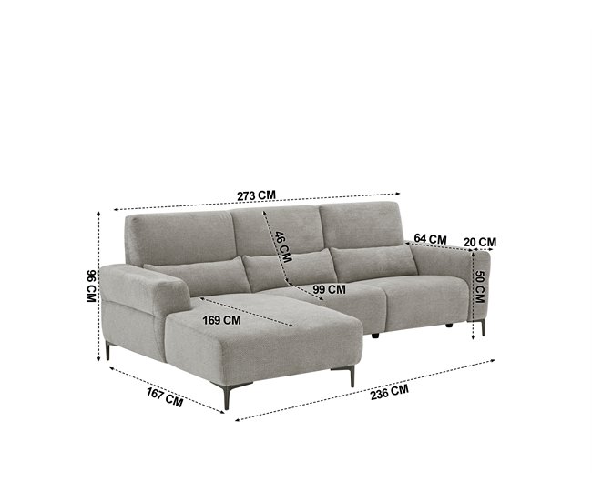 Chaise longue relax elétrica LEANIS Bege