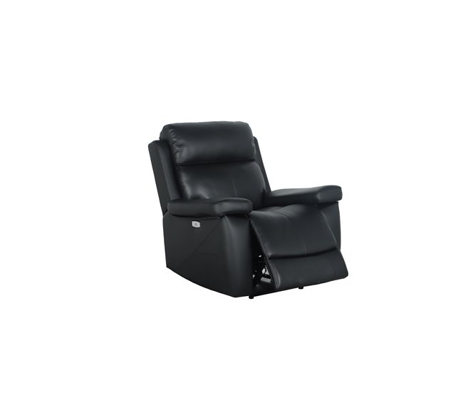 CadeirãoTHEA relax elétrico pele petro Preto
