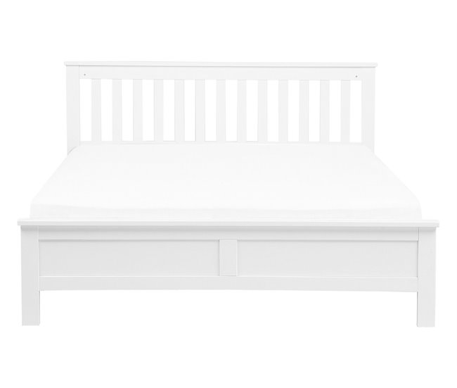 Beliani Cama com estrado Pinho MAYENNE 149x208 Branco
