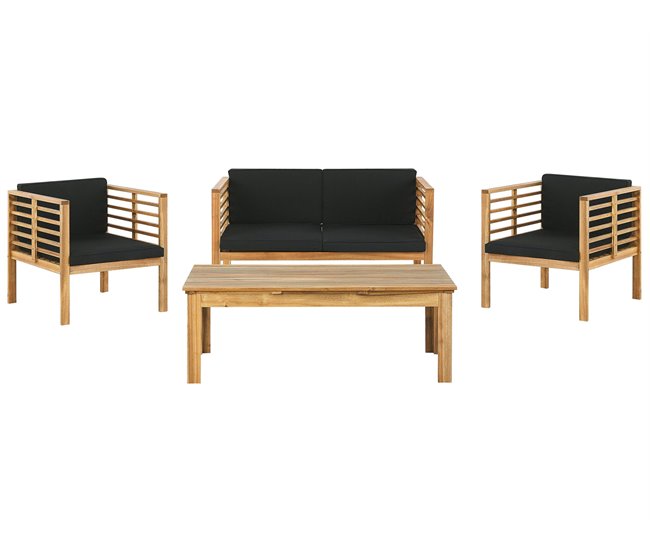 Beliani Conjunto lounge Madeira de acácia PACIFIC Castanho