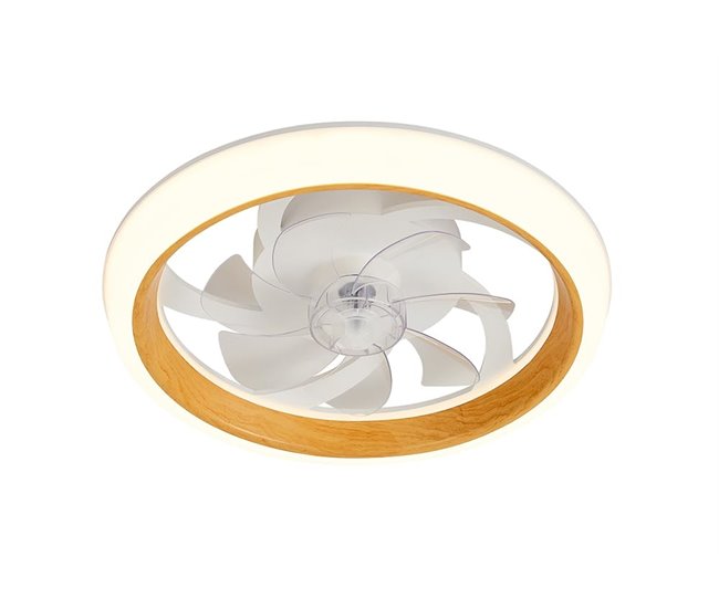 Dupi ventilador de teto turbo air led com luz | motor dc silencioso de 15 w | 6 velocidades | controle remoto e aplicativo | luz regulável de 3000 k a 6500 k | modo inverno/verão | pvc | faia