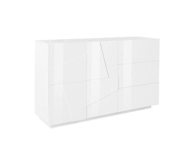 Aparador com efeito madeira 140 Branco