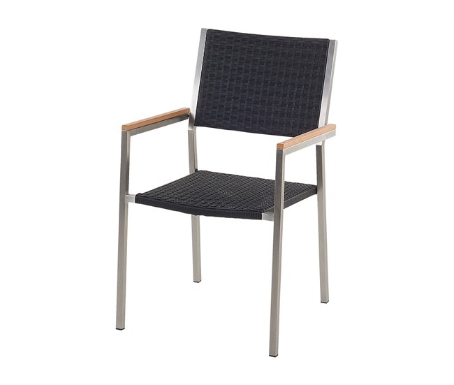 Beliani Conjunto de refeição MALETTO/GROSSETO Preto / Cinza