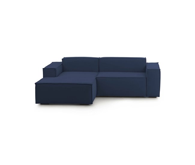 Sofá modular de 2 lugares com península esquerda Azul Marino