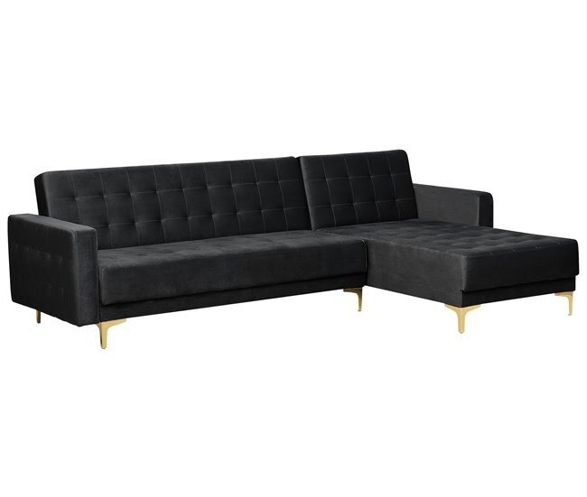 Beliani Sofá-cama Veludo ABERDEEN Areia