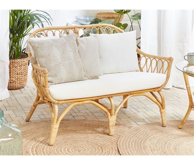 Beliani Conjunto lounge Rattan/vime SIBARI Bege