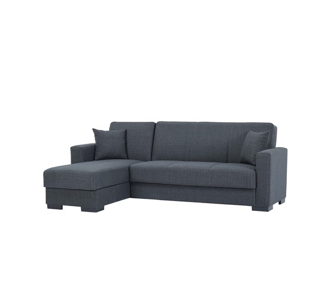 Chaise longue ANGELO com cama reversível cinza Cinza Escuro