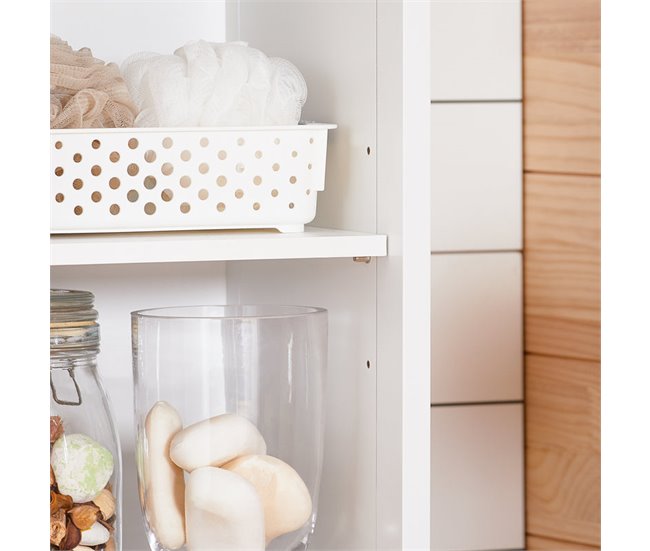 Armário alto de casa de banho BZR187-W SoBuy PT Branco