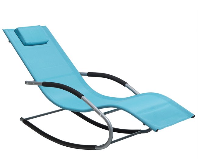 Beliani Cadeira lounge/relax CARANO Azul