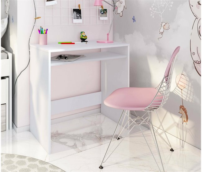 Mesa com efeito de madeira 79x43 Branco