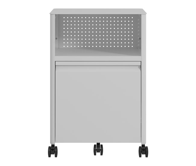 Armário de arquivo com rodízios Velvevn 1 gaveta aço [en.casa] Branco