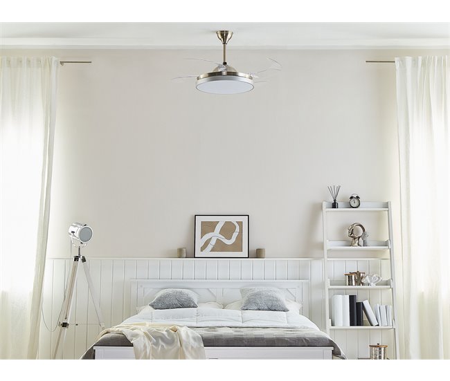 Beliani Lâmpada de teto com ventilador IBAR Transparente