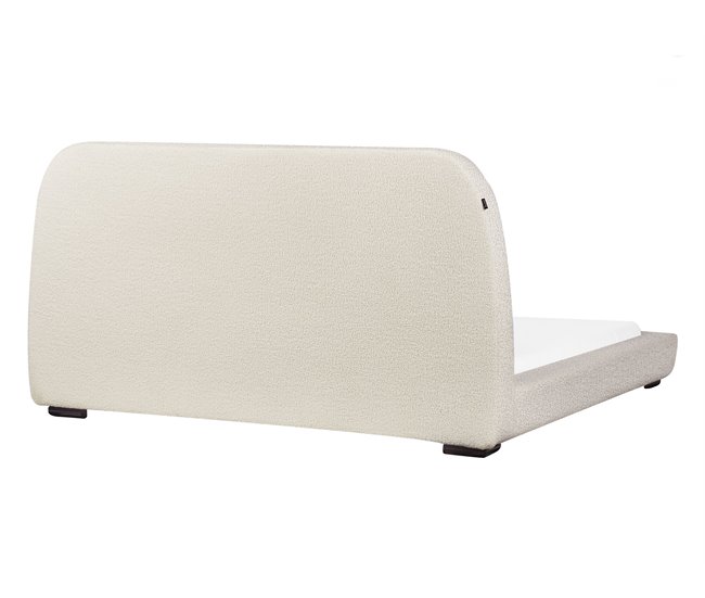 Beliani Cama de água Bouclé ROISEL 181x226 Creme