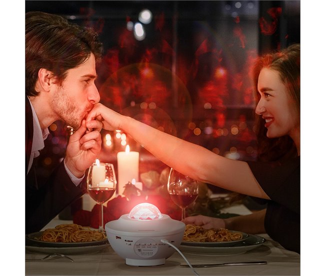 Projetor de Estrelas LED e Laser com Altifalante Branco