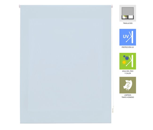 Cortina de rolo translúcido com trama simples e corrente manual 