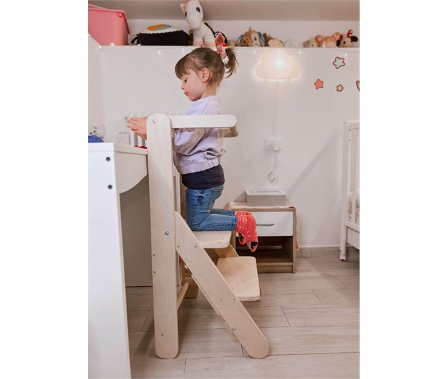 Torre de Observação Dobrável Montessori Safety Plus Madeira